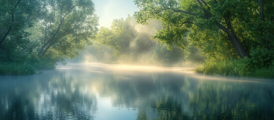 Fototapeta premium Misty Morning River Scene
