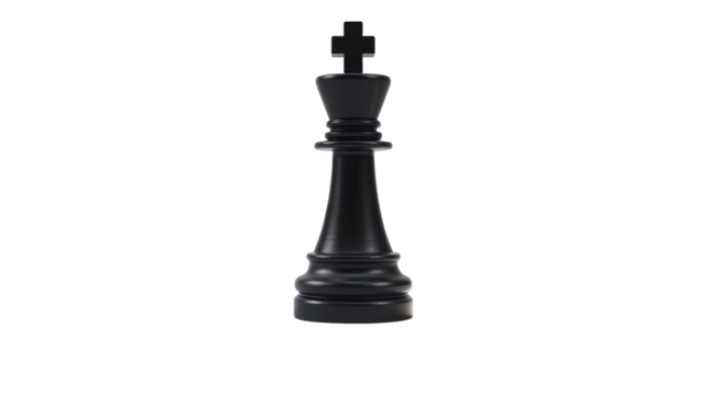 Photo of black chess piece isolated on transparent background.png - Powered by Adobe