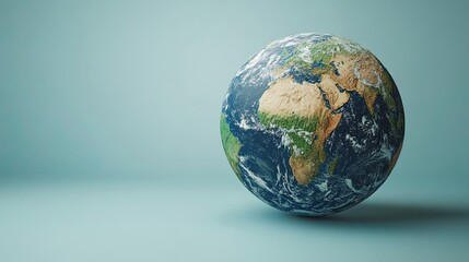 3D illustration of Earth with simplified maps of continents and oceans.