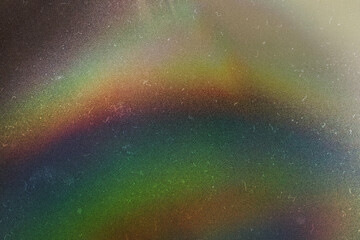 grainy abstract gradient rainbow background, spectrum reflection on the wall, grungy grain background with noise