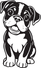 Boxer puppy. Hand drawn vector illustration