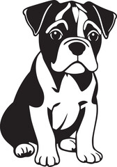 Boxer puppy. Hand drawn vector illustration