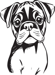 Boxer puppy. Hand drawn vector illustration