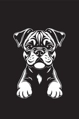 Boxer puppy. Hand drawn vector illustration