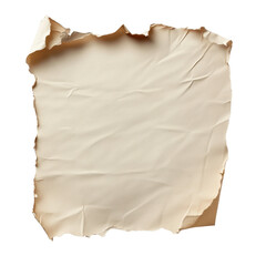 Obraz premium Blank crumpled paper sheet isolated on Transparent background for creative design projects and artwork, Piece blank paper isolated on white