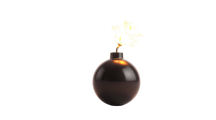 Photo of black bomb isolated on transparent background.png