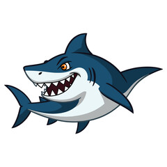 Naklejka premium an image of a cartoon shark with a big smile on its face, there is a cartoon shark with a big mouth and sharp teeth