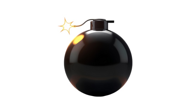 Photo of black bomb isolated on transparent background.png