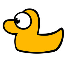 Bath duck squeaky duck water bird cute sweet comic Isolated Vector Graphic Design Illustration
