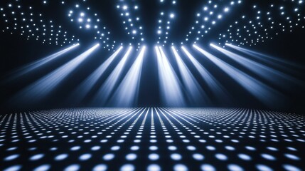 Obraz premium Dramatic Stage Light Display with Spotlights and Reflections