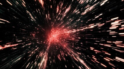 Dynamic Explosion of Red Light Trails in Space