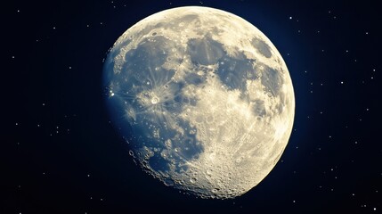 Fototapeta premium A stunning view of the detailed surface of the moon.
