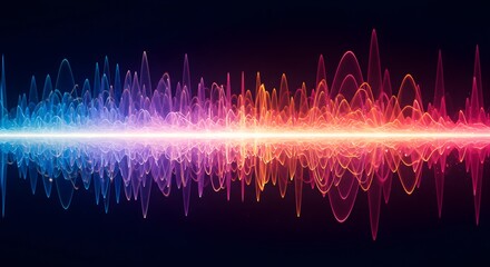 A creative representation of AI-generated music visualized through digital sound waves
