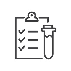 Clinical analysis result icon, lab blood test, medicine report, HIV check.