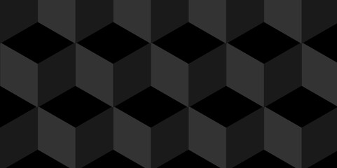 Fototapeta premium Abstract square black grid tiles cubic square shape backdrop texture. cube geometric wall and floor vector diamond hexagon triangle wallpaper background. 