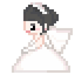 Fototapeta premium ウェディングイメージ, ドット絵, 花嫁