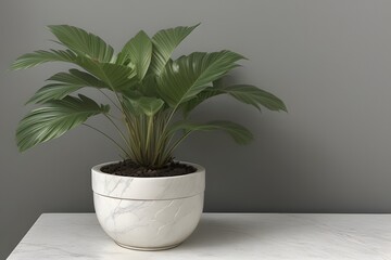Fototapeta premium Elegant Green Indoor Plant for Modern Home Decor – Fresh and Minimalist Botanical Accent