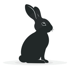 Obraz premium Black Silhouette of Standing Rabbit