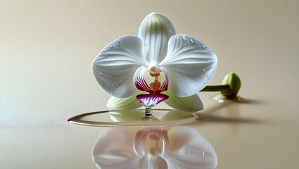 White orchid on a light background