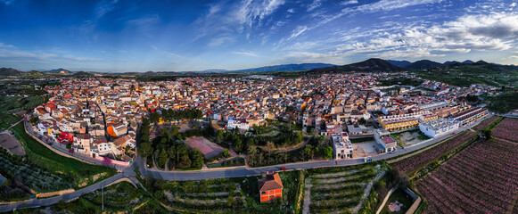 Aerial view of Bullas, Murcia Region, Spain