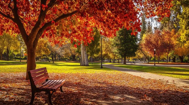 Davis California. Fall Beauty in the Arboretum on UC Davis Campus