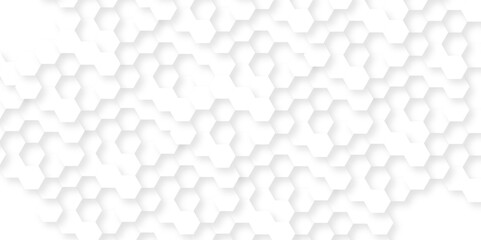 Naklejka premium Minimal white hexagonal hexagon modern technology creative emboss light honeycomb polygonal web. abstract geometric science and mosaic tile with template texture background. 