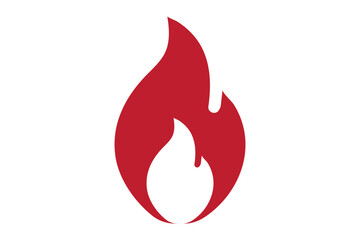 Red hot fire / flame heat or spicy food symbol flat vector icon for apps and websites