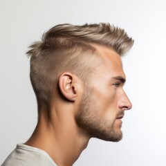 Obraz premium Handsome young man portrait fashion blonde.