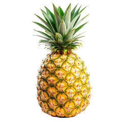 Fototapeta premium Fresh pineapple isolated on Transparent background showcasing vibrant colors and unique texture, Pineapple isolated on PNG background