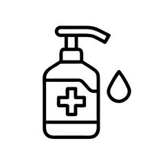 Obraz premium Medical hand sanitizer bottle with drop