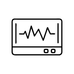 Heart rate monitor displaying pulse waveforms on screen