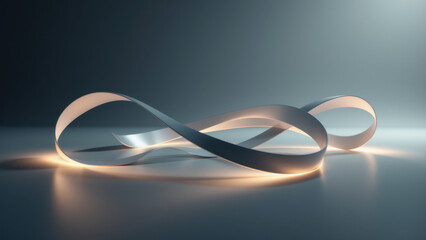 A futuristic abstract sculpture glowing with an ethereal light, representing advanced technology and innovative design.
