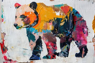 Fototapeta premium Art painting bear representation.