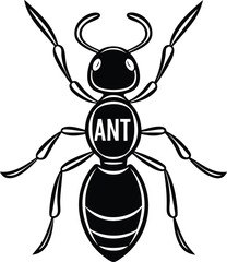 Isolated Insect Ant Logo Concept, Detailed on Transparent