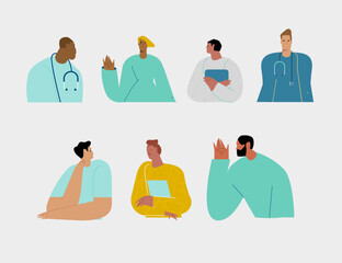 Medical insurance, doctors concept.  Vector illustration flat design. Use in Web Project and Applications.
