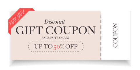 Obraz premium Minimal Gift Png Isolated Coupon with Elegant Pink Background and Red Ribbon Tag 