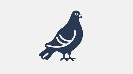 A pigeon icon standing with a small head and a plump body, outlined simply on a white background.