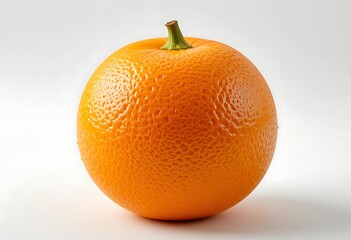 A juicy orange plump and bright sits on a stark white background vibrant citrus fruit studio shot
