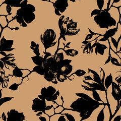 Seamless abstract floral pattern. Vector Illustration.