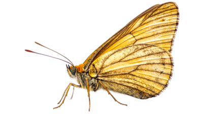 Butterfly, yellow, brown, detailed, insect, creature, wings, transparent, cut out