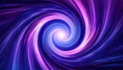 vibrant cosmic vortex with glowing light center, abstract purple and blue spiral, futuristic space time warp, sci-fi background

