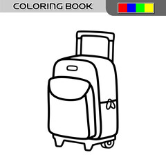 Vector outline of a backpack for kids to color
