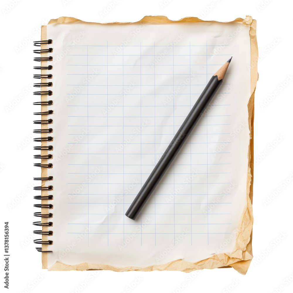 Fototapete graph paper isolated on white background
