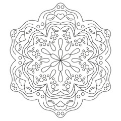 Mandala Coloring Page  Intricate Line Art for Mindfulness