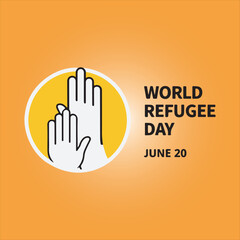 Fototapeta premium World Refugee Day Minimalist Design,Refugee Awareness Day Banner,Helping Hands Refugee Support Concept,Global Refugee Day Celebration,Humanitarian Support Refugee Poster