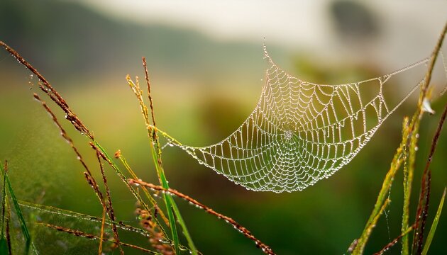 spider web with dew drops - Powered by Adobe