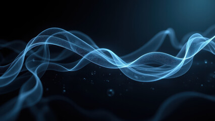 Fototapeta premium Blue tech wave graphic with abstract background, ideal for digital backgrounds or wallpapers.