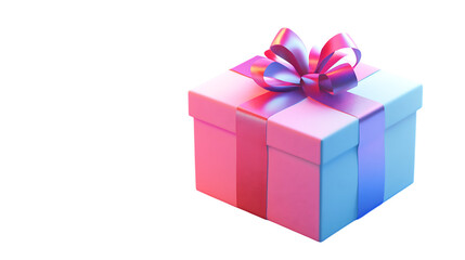Obraz premium Colorful gift box with ribbon isolated on white or transparent background.
