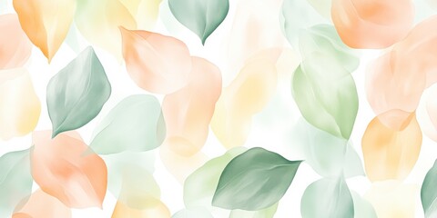 Graceful watercolor leaves in soft pastel colors nature background digital art tranquil environment aesthetic viewpoint serenity concept
