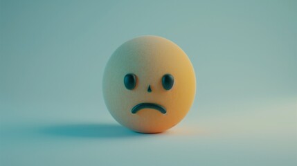A sad face emoji with a small frown and teardrop, expressing sadness, neatly outlined on a white background.